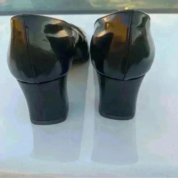 Sesto Meucci Classic Pumps Square Toe Black Leather Slip On Shoes Size 7N - Picture 3 of 7